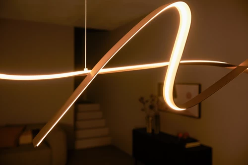 Lucide LAMBADA - Pendant light - LED Dim. - 1x47W 2700K - Champagne Color - Premium - atmosphere 3